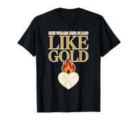 She Wears Her Scars Like Kintsugi Strong Woman Survivor T-Shirt