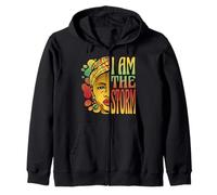 She Whispered Back I am the Storm Black History Month Zip Hoodie