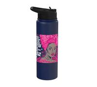 She Whispered Back I Am The Storm Breast Cancer Black Women Stainless Steel Insulated Water Bottle