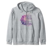 She Whispered Back I Am the Storm Design Zip Hoodie