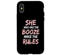 She Who Has The Booze Make Rules Funny Bartender Women Case for iPhone X/XS