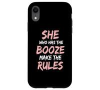 She Who Has The Booze Make Rules Funny Bartender Women Case for iPhone XR