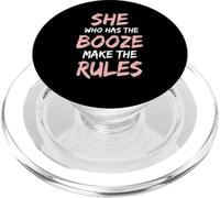 She Who Has The Booze Make Rules Funny Bartender Women PopSockets PopGrip for MagSafe