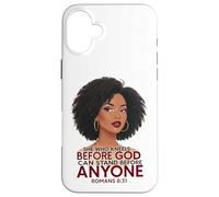 She Who Kneels Black Woman Afro Romans 8:31 Christian Case for iPhone 16 Plus