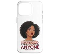 She Who Kneels Black Woman Afro Romans 8:31 Christian Case for iPhone 16 Pro