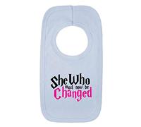 She Who Must Now Be Changed 1 Baby Bib One Size Blue Funny Cute Harry New Born Movie Gift
