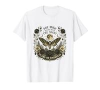 She Who Walks with The Night Gothic Moth Art Value Graphic T-Shirt