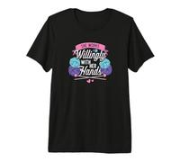 She Works Willingly with Her Hands Crocheting Yarn Knitting Premium T-Shirt