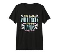 She Works Willingly with Medical Technologist Lab Technician Premium T-Shirt