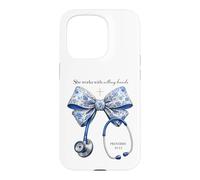 She Works With Willing Hands Nurse Stethoscope Case for iPhone 15 Pro