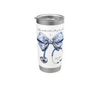 She Works with Willing Hands Nurse Stethoscope Stainless Steel Insulated Tumbler