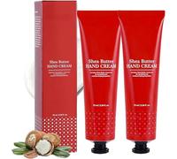 Shea Butter Organic Hand Cream with Honey and Almond Extracts, Repairing Moisturizer for Dry Cracked Hands, Fast Absorbing Non Greasy Hydrating, for Male and Female all Skin Types (2PC, 75ml)