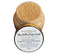 Shea Butter Sugar Scrub, 2-in-1 All Natural Full Body Exfoliant and Moisturizer, 5 Simple Ingredients for Full Body Care, Nontoxic, Winter Shower Scrub, Cinnamon Oil
