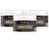 3 x Shea Moisture African Black Soap Bamboo Charcoal Purification Hair Masque 354ml