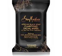 Shea Moisture African Black Soap Clarifying Facial Wipes By for Unisex - 30 Pc Wipes