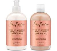 Shea Moisture Coconut & Hibiscus Curl & Shine Shampoo and Conditioner Set W/silk Protein and Neem Oil 13 Oz Bottles by Shea Moisture