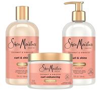 Shea Moisture Coconut & Hibiscus Curl TRIO: Includes Curl & Shine Shampoo, Curl & Shine CONDITIONER, Curl Enhancing Smoothie by Shea Moisture