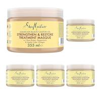 Shea Moisture Jamaican Black Castor Oil Strengthen & Restore Hair Treatment Mask silicone and sulphate-free hair mask for natural, chemically processed or heat-styled hair 355 ml (Pack of 5)