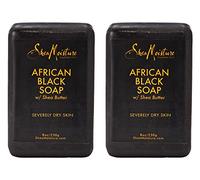 Shea moisture Organic African Black Soap Bar with Shea Butter, 8oz (2 Pack)
