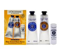 Shea Travel Must Haves Set by LOccitane for Unisex - 3 Pc 1oz Shea Dry Skin Hand Cream, 1oz Shea Dry Skin Foot Cream, 0.15oz Shea Butter Ultra Rich Li