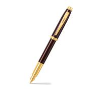 Sheaffer 100 9370 Fountain Pen, Medium Nib, Coffee Black Finish with Gold Trim, Refillable Writing Instrument, Premium Gift Box