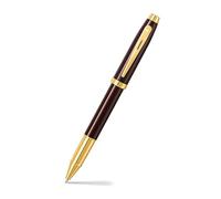Sheaffer 100 9370 Glossy Coffee Brown Rollerball Pen with PVD Gold Plated Trims