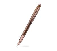 Sheaffer 100 9374 Coffee Edition Matt Brown Fountain Pen with Regal Brown PVD Signature mid band - Medium Point