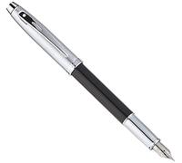Sheaffer 100 Black Lacquer Fountain Pen with Chrome Trim and Fine Nib
