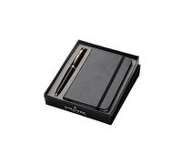 Sheaffer 100 Fountain Pen | G9370 Coffee Brown with PVD Gold Trims | Medium Nib Fountain Pen with Small Notebook | Premium Gift Sets