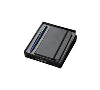 Sheaffer 100 Fountain Pens | G9371 | Satin Blue with PVD Blue Trims | Fountain Pen with Medium Nib and Small Notebook | Premium Gift Sets