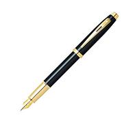 Sheaffer 100 - Refillable fountain pen, fine nib, glossy black lacquer finish, gold tone trim