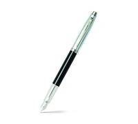 Sheaffer 100 - Refillable fountain pen, medium nib, glossy black, brushed chrome appointments
