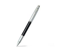 Sheaffer 100 - Refillable rollerball pen, glossy black, plated nickel trim, chrome cap