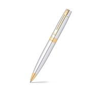 Sheaffer Rollerball Pen 100 – Refillable, Polished Chrome, Gold-Tone Trim