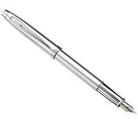 Sheaffer 100 E9306 Flexible Fine Fountain Pen - Brushed Chrome with Chrome Plated Trims, none