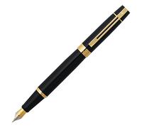 Sheaffer 300 - Refillable fountain pen, fine nib, glossy black, gold tone trim