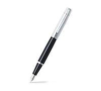 Sheaffer 300 - Refillable fountain pen, medium nib, glossy black, chrome cap and appointments