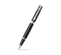 Sheaffer 300 E9312 Flexible Medium Nib Fountain Pen - Glossy Black with Chrome Plated Trims, Black