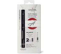 SHEAFFER Black Calligraphy Pen with Medium Point and Black Border, Shiny Black