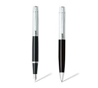 Sheaffer Gift Pack | Set of Fountain Pen + Ballpoint Pen | 300 E9314 Glossy Black Barrel Chrome Cap with Chrome Trim