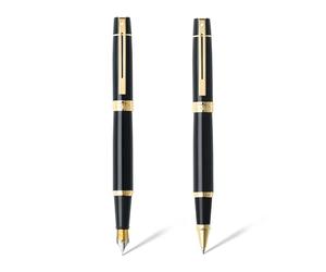 Sheaffer Gift Pack | Set of Fountain Pen + Rollerball Pen | 300 E9325 Glossy Black with Gold Tone Trim