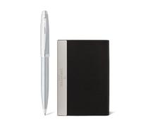 Sheaffer Gift Set 100 Ballpoint Pen With Business Card Holder Brushed Chrome With Chrome Trims | Pen Set for Gift