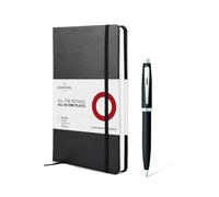Sheaffer Gift Set 100 | G9317 Matte Black with Chrome Trim Ballpoint Pen with Medium Notebook | Premium Gift Set