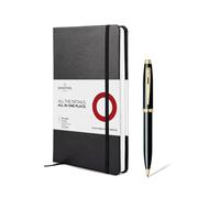 Sheaffer Gift Set 100 | G9322 Glossy Black with Gold Tone Trim Ballpoint Pen with Medium Notebook | Premium Gift Set