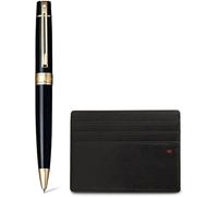 Sheaffer Gift Set of 300 Ballpoint Pens with Credit Card Holder - Gloss Black with Gold Edges