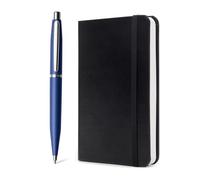 Sheaffer Gift Set VFM 9401 Neon Blue Ballpoint Pen with Small Notebook and Chrome Trims