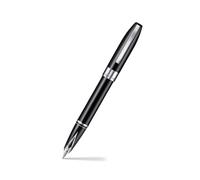 Sheaffer Legacy 9064 Glossy Black Fountain Pen Medium Inlaid Nib with Palladium-Plated Trims with pen pouch