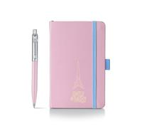 Sheaffer Sentinel Emily in Paris E321 Ballpoint Pen, Pink Matte Finish, Chrome-Plated Trims, Bow-Shaped Clip (Ballpoint Pen and Hardbound Notebook)