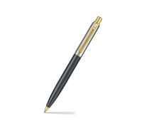 Sheaffer Sentinel Metal 334 Matte Black Barrel and Brushed Chrome Cap Ballpoint Pen with Gold Trims