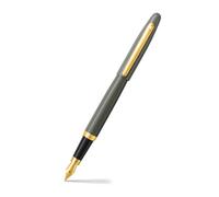 Sheaffer VFM 9427 Glossy Light Gray Fountain Pen With PVD Gold Tone Trim | Medium Nib | Premium Gray Pen
